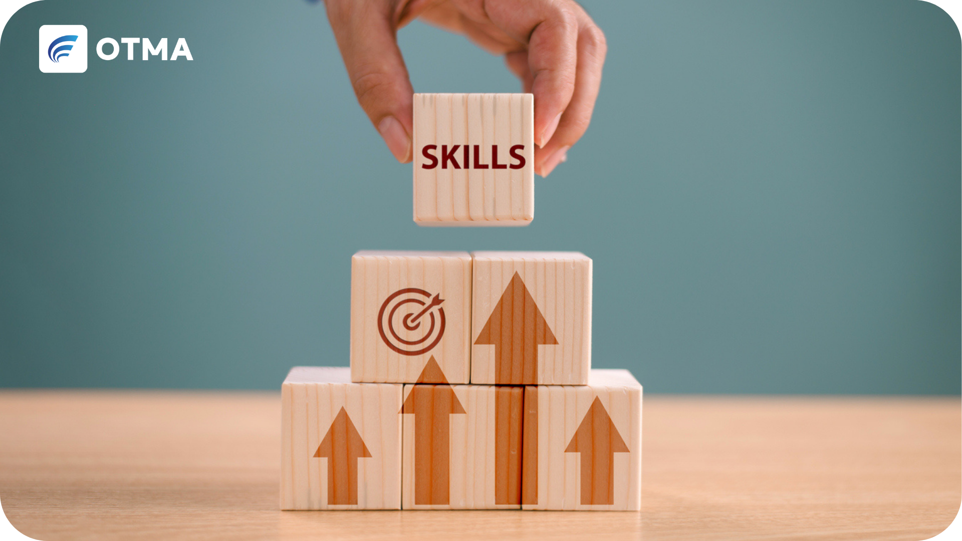 Mandatory Training Vs upskilling visually shown by building blocks 