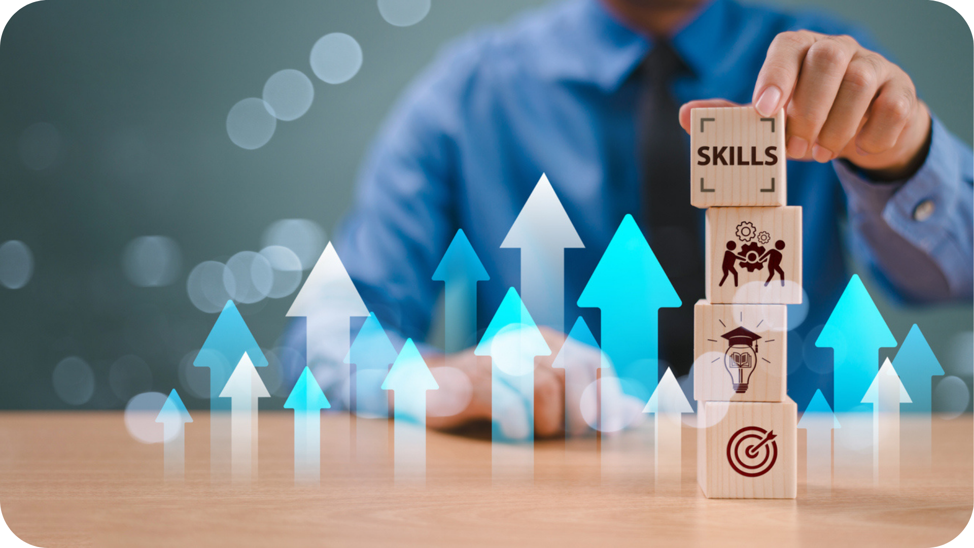 Level 4 apprenticeships shown by building blocks and arrows